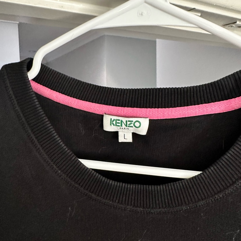 Kenzo Black Sweatshirt with Pink and Gold Tiger Design-THIS IS A LONG SWEATSHIRT - Picture 3 of 4